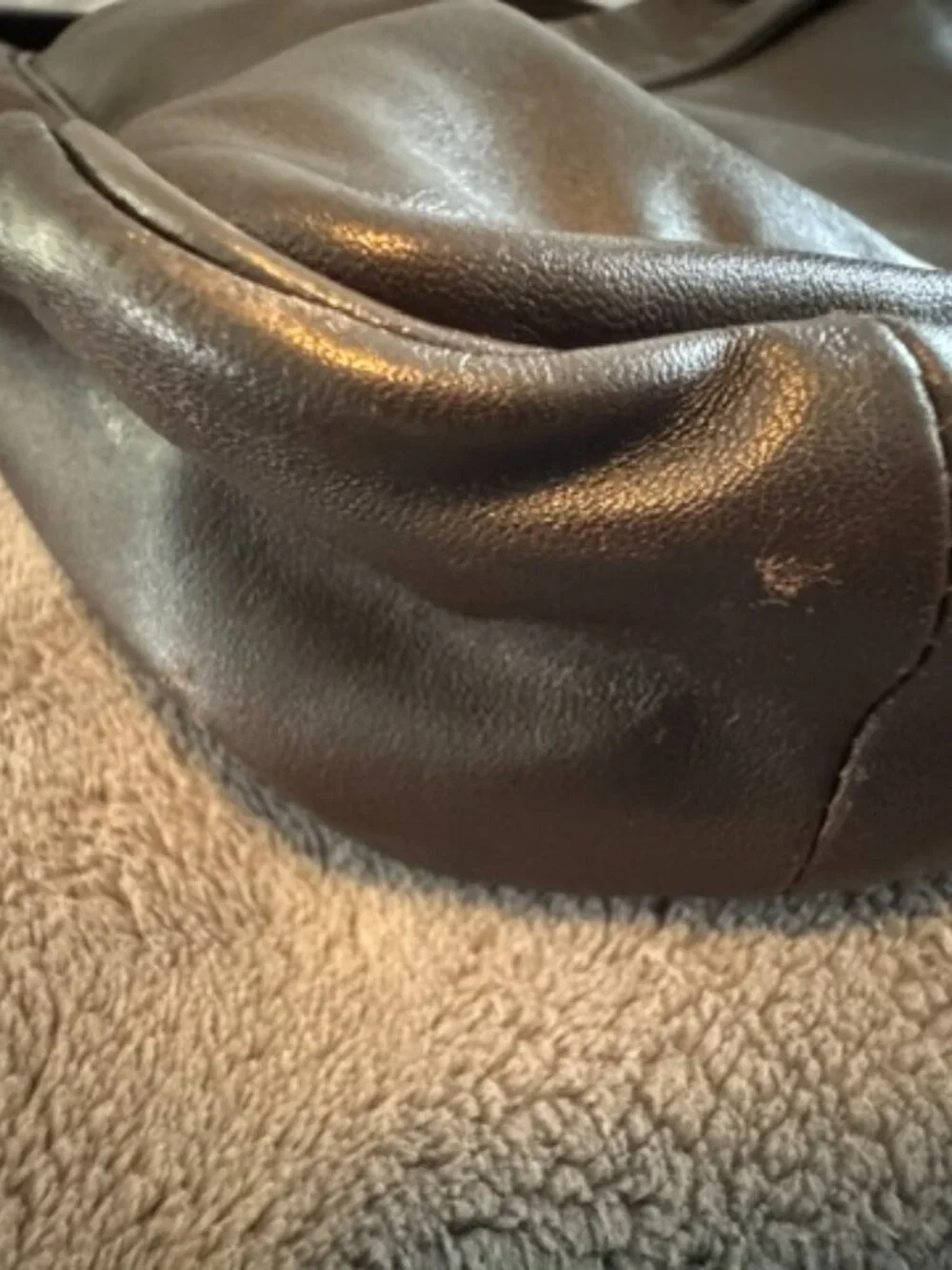 LONGCHAMP Brown Leather Briefcase Laptop Bag Messenger